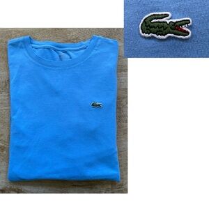 Lacoste Men’s Sz Eur 6/US‎ L Blue Cotton Short Sleeve Tee